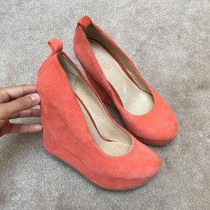 Aldo suede wedge heels